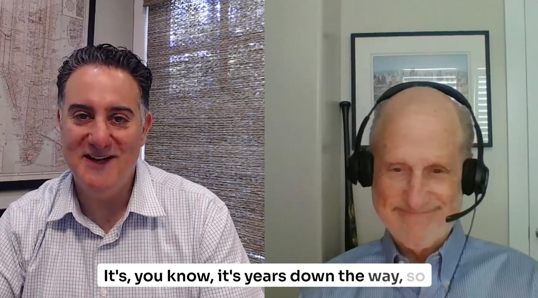 Photo of podcast host Mark Maimon, interviewing Richard Wexler, CEO of APlan2Age